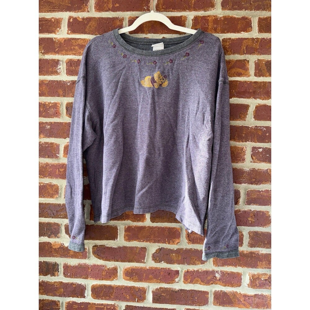 Vintage Disney Store embroidered Pooh thermal shirt‎ size L/XL